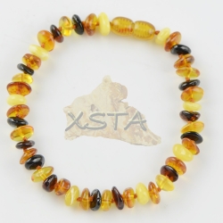 Amber mix color beads bracelet 21cm